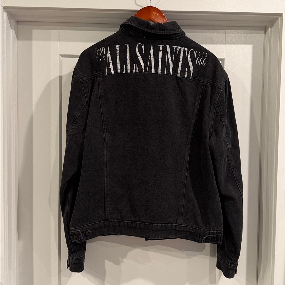All Saints Branscombe Denim Jacket — Black, Size Large (New With Tags)